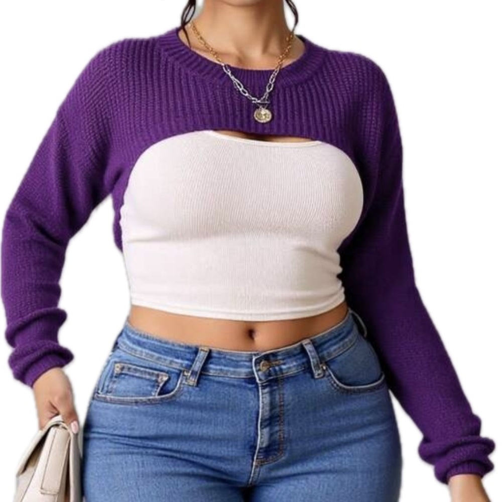 💜 Cropped Shrug Sweater 💜 - Picture 3 of 5